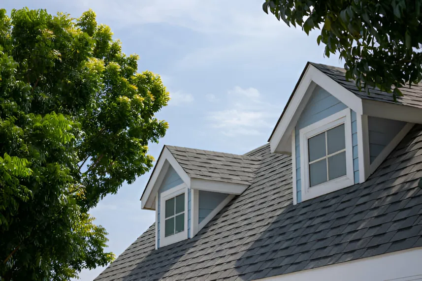 house with asphalt shingle roof