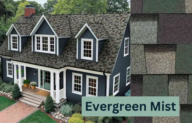 evergreen mist by owens corning shingle color example
