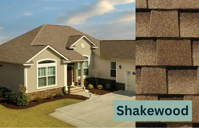 Shakewood GAF light color shingle