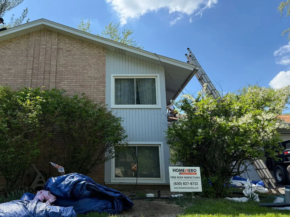 new roof wind damage repair completed woodridge