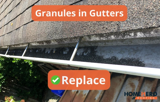 roof shingle granules gutters