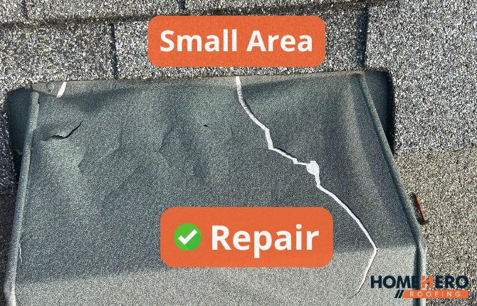 small roof damage repair