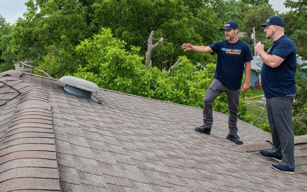 Wind damage shingle repair in Downers Grove