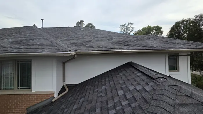 After photo showing a completed roof replacement in La Grange