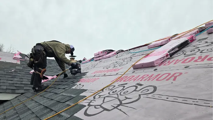 New roof installation in progress on a Downers Grove home
