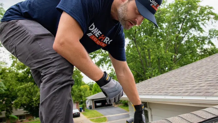 Roofing contractors working on a home in Downers Grove Illinois
