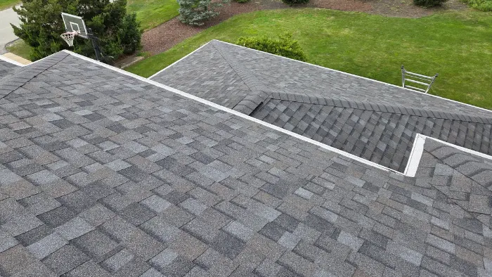 Gutters and new roof shingles on a home in La Grange Illinois
