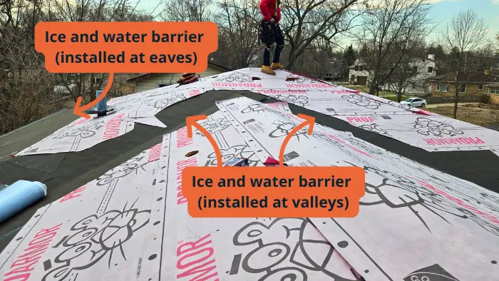 ice and water barrier valley eaves