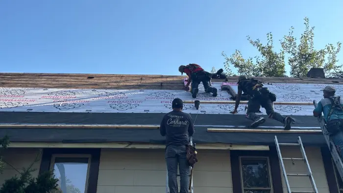 Mansard roof on a home in Western Springs Illinois
