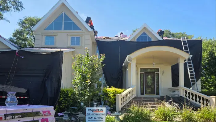 New roof installation on a home in Downers Grove Illinois
