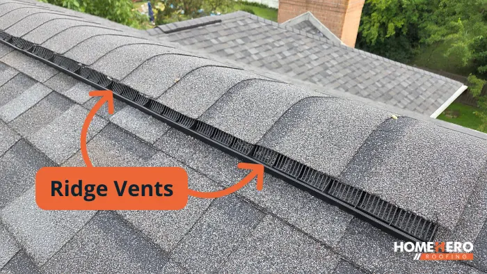 ridge vents example closeup peak naperville