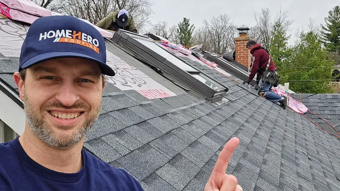 Skylight replaced during a roofing project in Downers Grove
