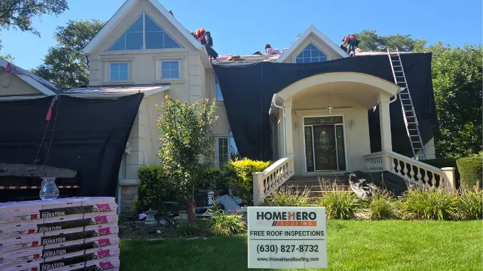 shingle roofing in progress woodridge il