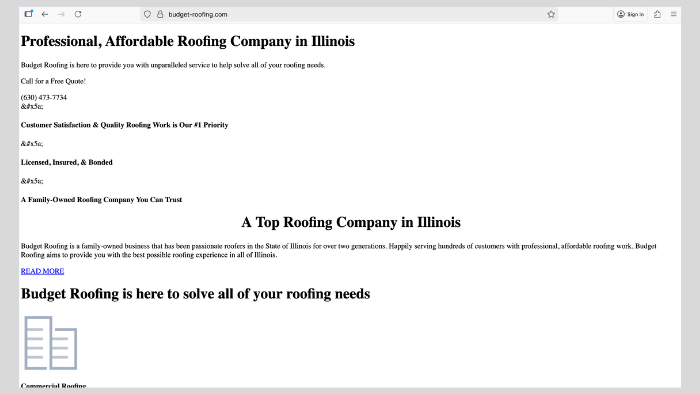 budget roofing oak brook broken website snapshot