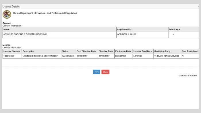 roof ready roofing companies advance roofing license cancelled