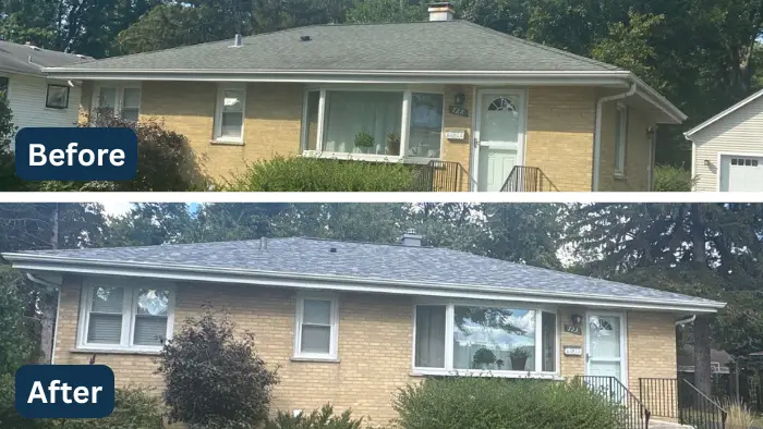 After Estate Gray shingles installed