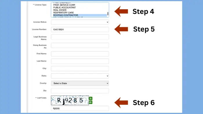 IDFPR roofing license lookup tool search form Illinois