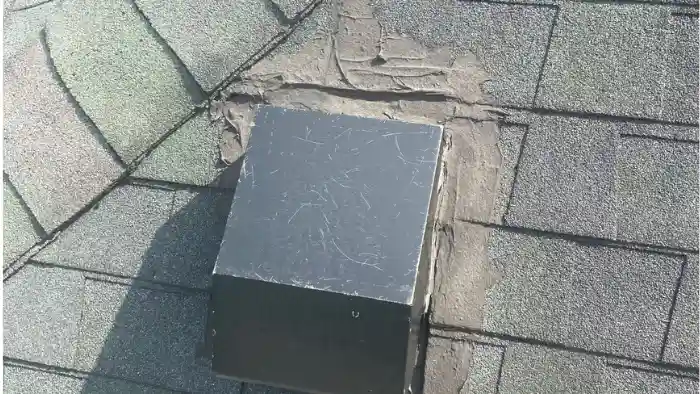 old roof patch on Scott's roofing project